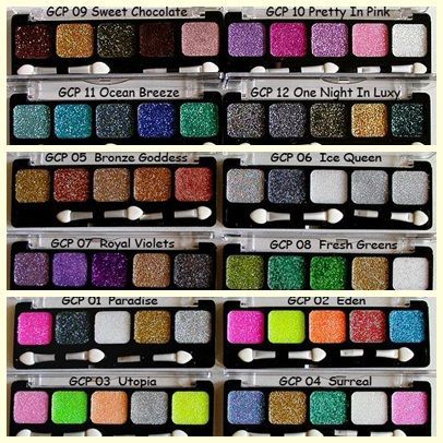 Paleta Glitter 5 Cores NYX